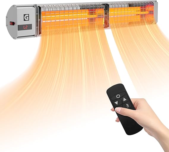 Review Electric Patio Heater – Wall Mounted, Dual Heating Modes, IP55 Waterproof, Remote Control, 24hr Timer, Efficient 10,260 BTU Output for Outdoor, Backyard, Garage Use Review Electric Patio Heater – Wall Mounted, Dual Heating Modes, IP55 Waterproof, Remote Control, 24hr Timer, Efficient 10,260 BTU Output for Outdoor, Backyard, Garage Use
