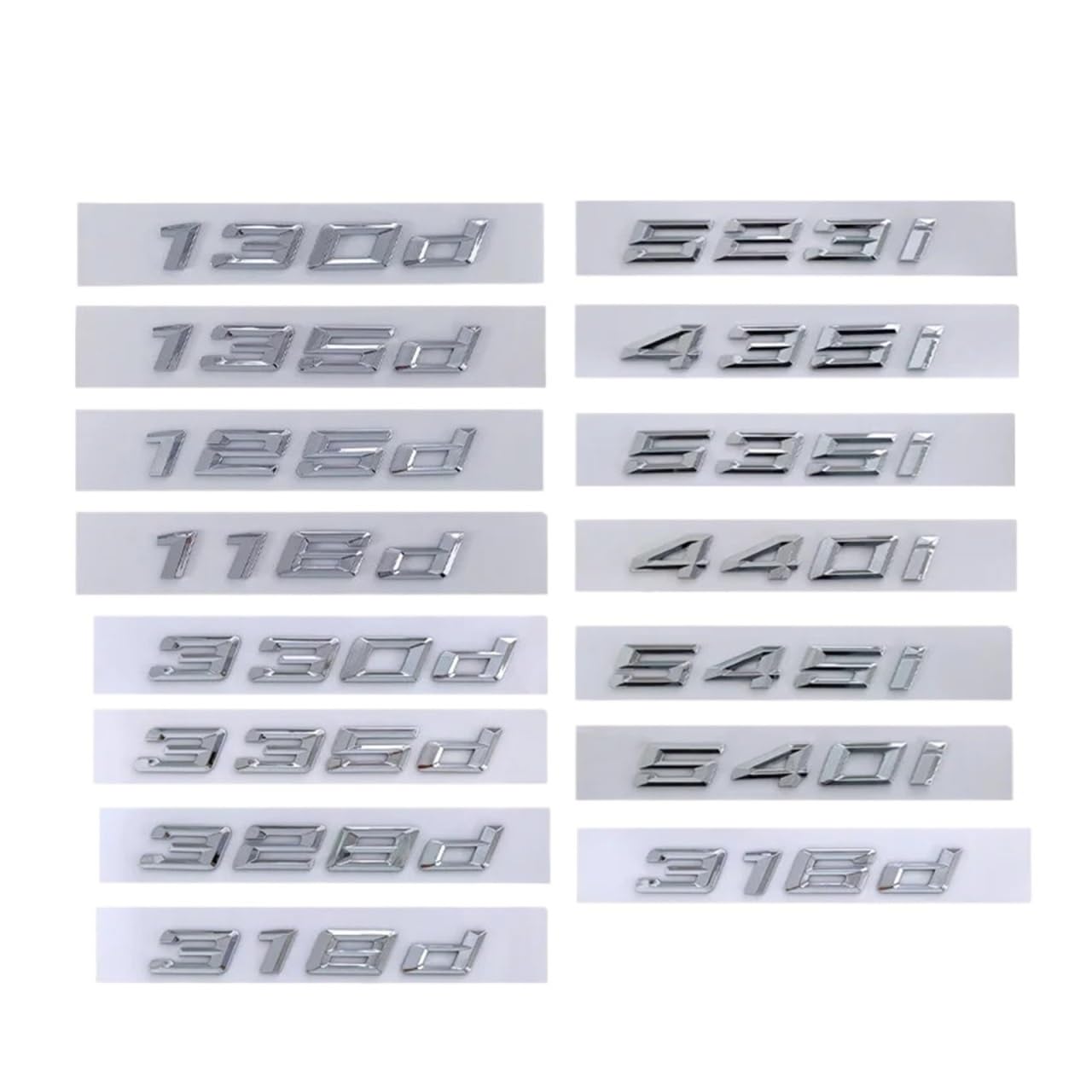NBCNZCTSAS 3D ABS Letters Car Rear Trunk Badge Emblem 420d 428d 430d 435d 440d 520d 525d 528d 530d 535d 540d Logo Fir For BMW Car Accessories(Chrome Silver,125d)