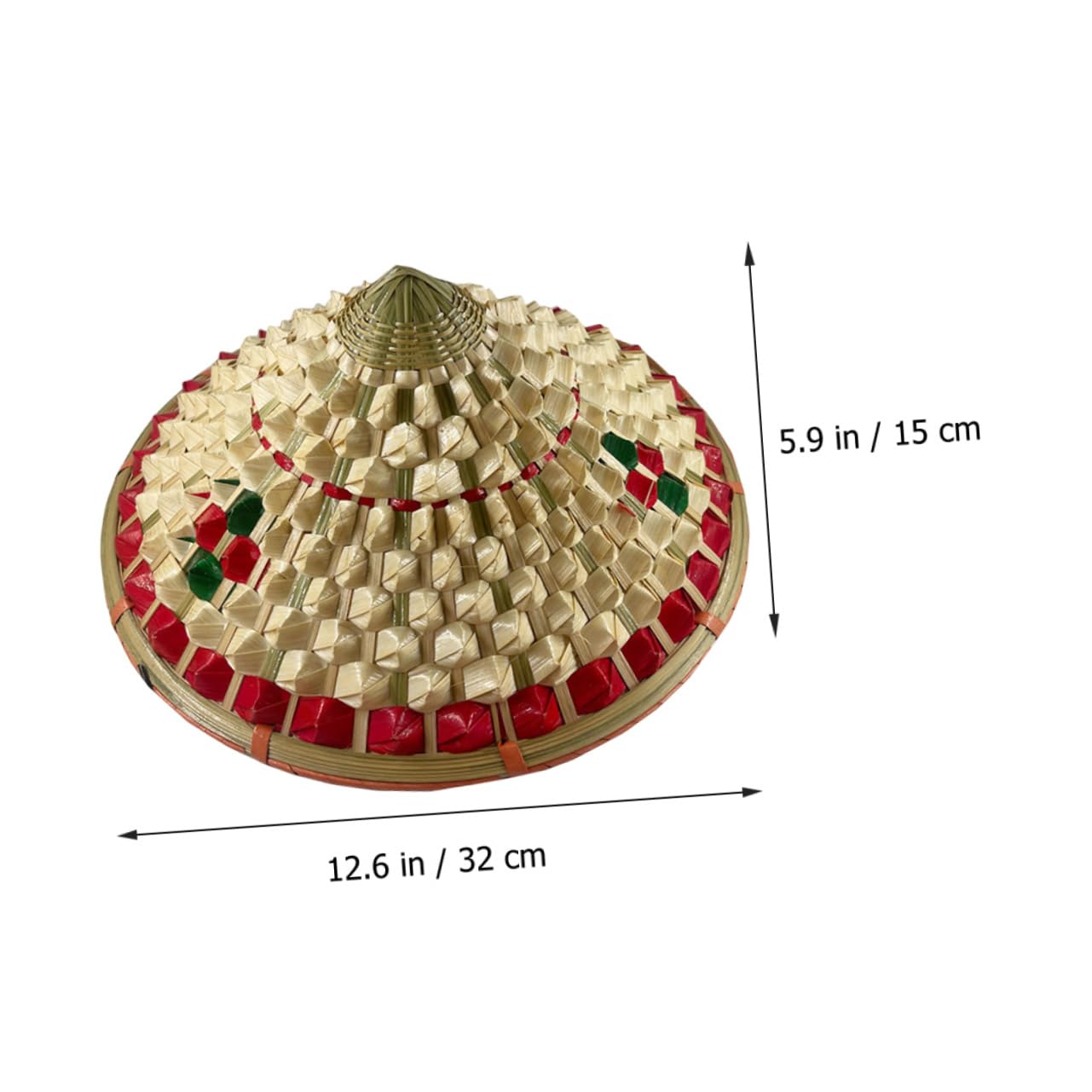 CALLARON Sombrero De Piña De Bambú Sombrero Oriental De Escenario Sombreros Sombrero De Sombrero Parasol Sombrero De Agricultor De Arroz Sombrero De Discoteca Sombrero Parasol
