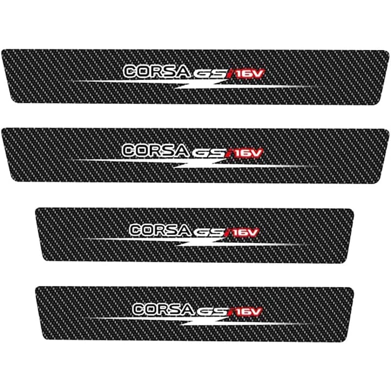 DABIX 4 Pièces Plaques Plinthes en Fibre De Carbone, pour Opel Corsa GSi 16V Protection Anti-Rayures Décoration Accessoire