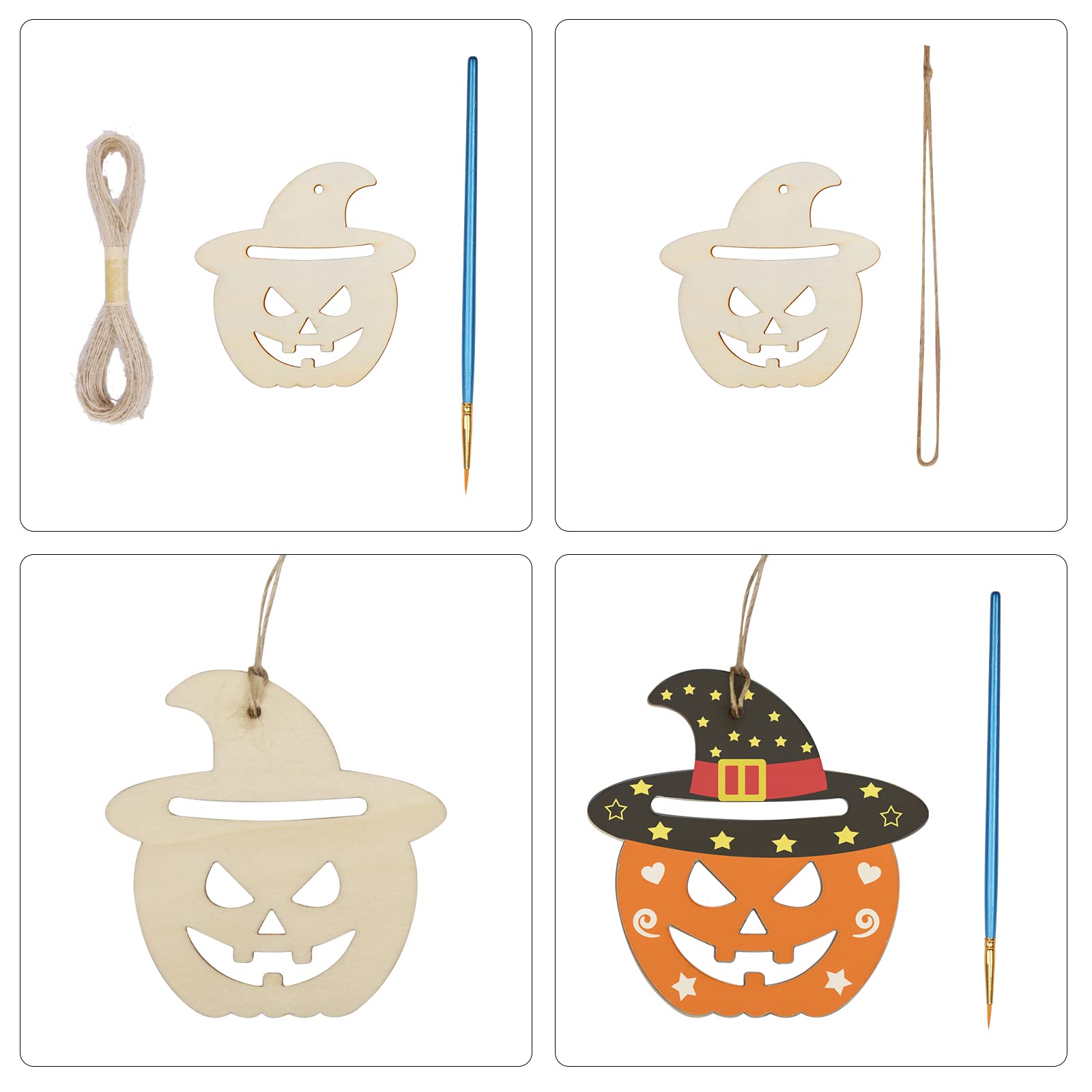 Atogle 6 Kits Colorer Vos Propres Arbres De Citrouilles 3D En Bois