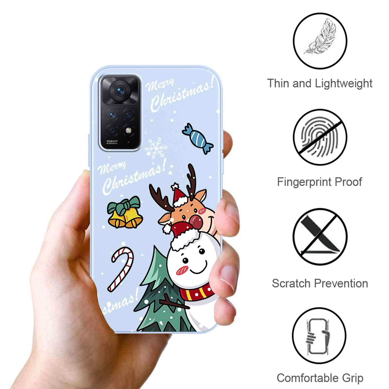 Yoedge 2 pezzi Natale Cover per Xiaomi Redmi Note 11 Pro(4G/5G