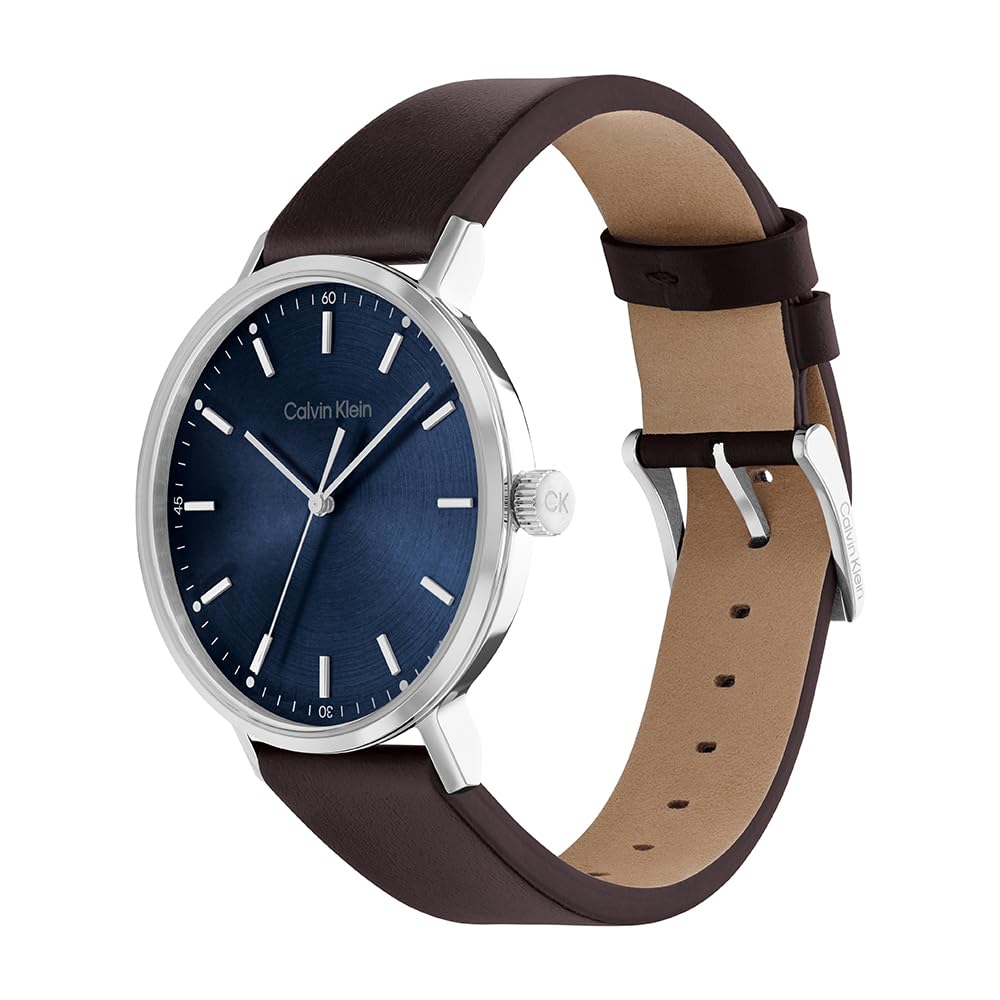 Calvin Klein Orologio Analogico al Quarzo per Uomo Collezione Modern Mesh con Cinturino in Pelle o Acciaio Inossidabile in Maglia o Maglie