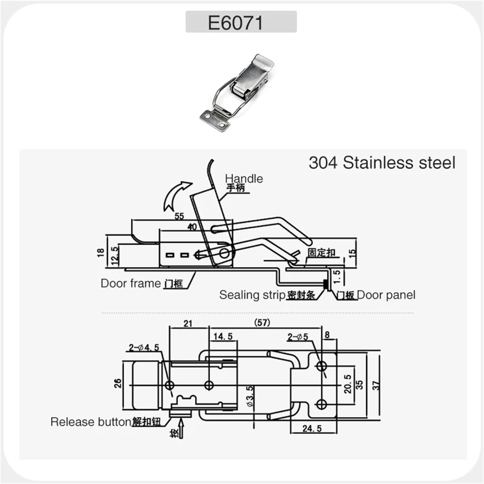 Boucle de boîtier en acier inoxydable 304, boucle de boîtier en fer nickelé/boucle en bec de canard/boucle/boucle de verrouillage 1 pièces