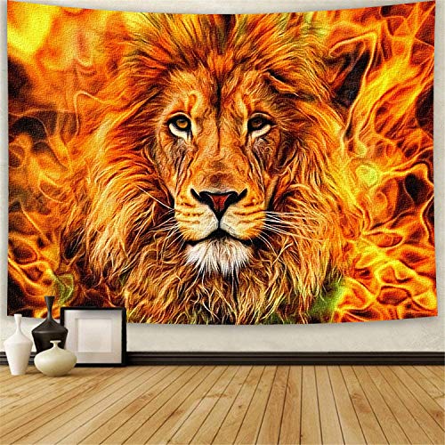 Rasta Lion of Judah Flame Head Tapestry 80x60 Inch Wall Hanging Home Decor