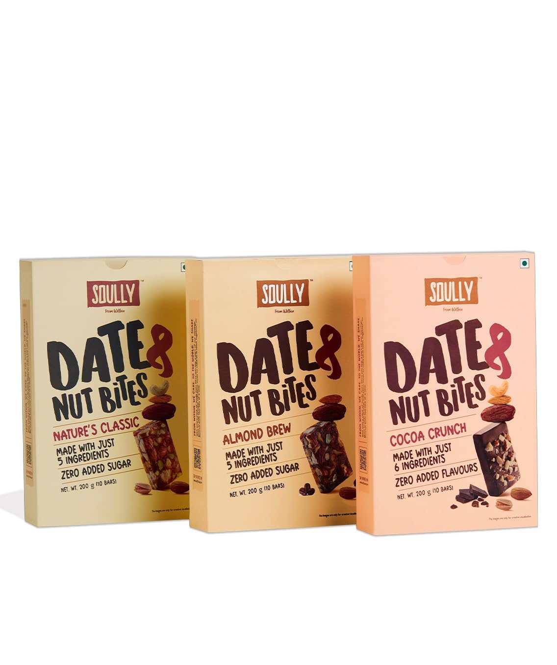 SOULLY Assorted Pack of Nature's Classic Date, Cocoa Crunch, Almond Brew Date & Nut Mini Energy Bars Combo 200g-image-25