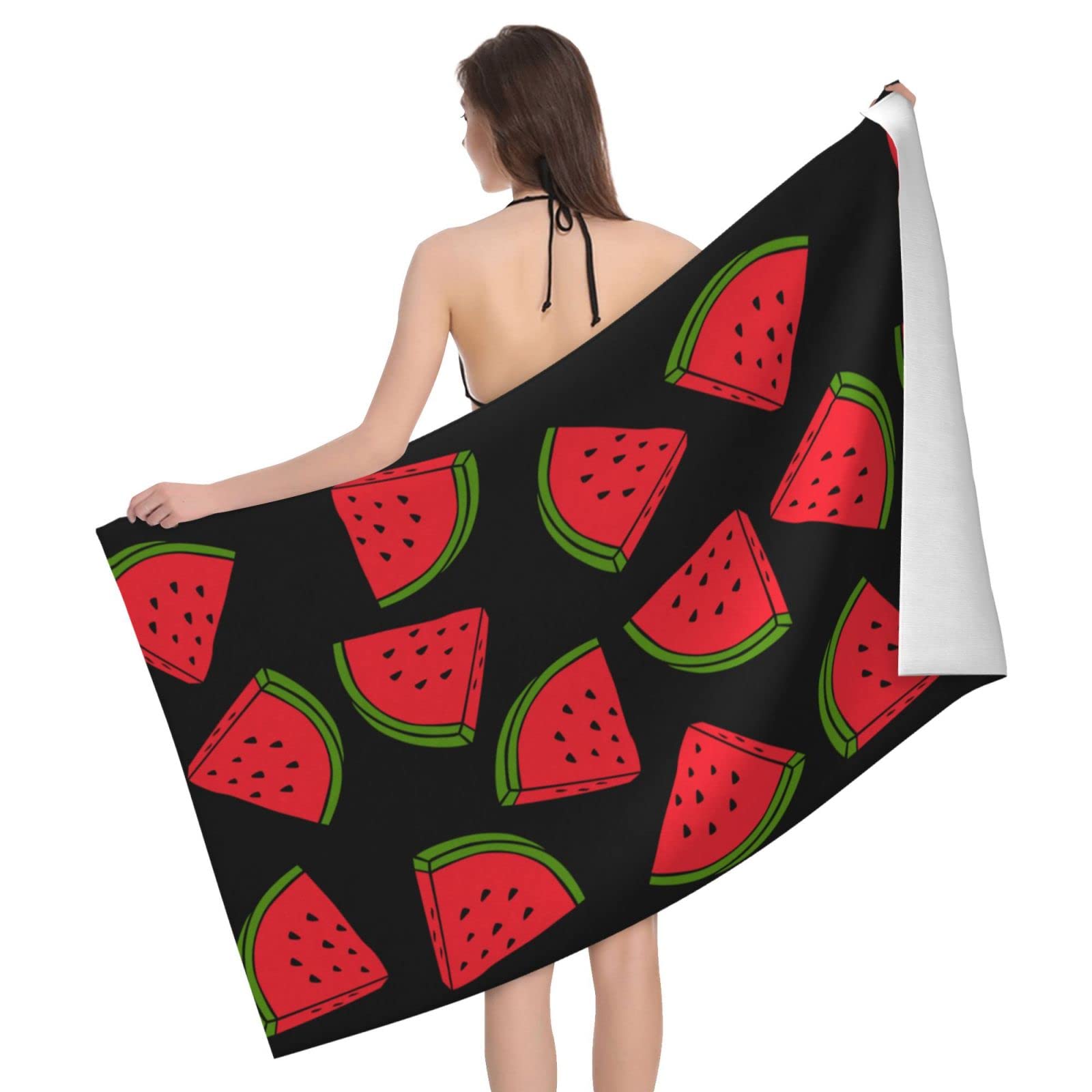 Lawenp Watermelon Bath Towel Beach Towel Popular Durable Stylishffy Touch Highly Absorbent Quick Dry Polyester 32" X 52" Also As A Gift