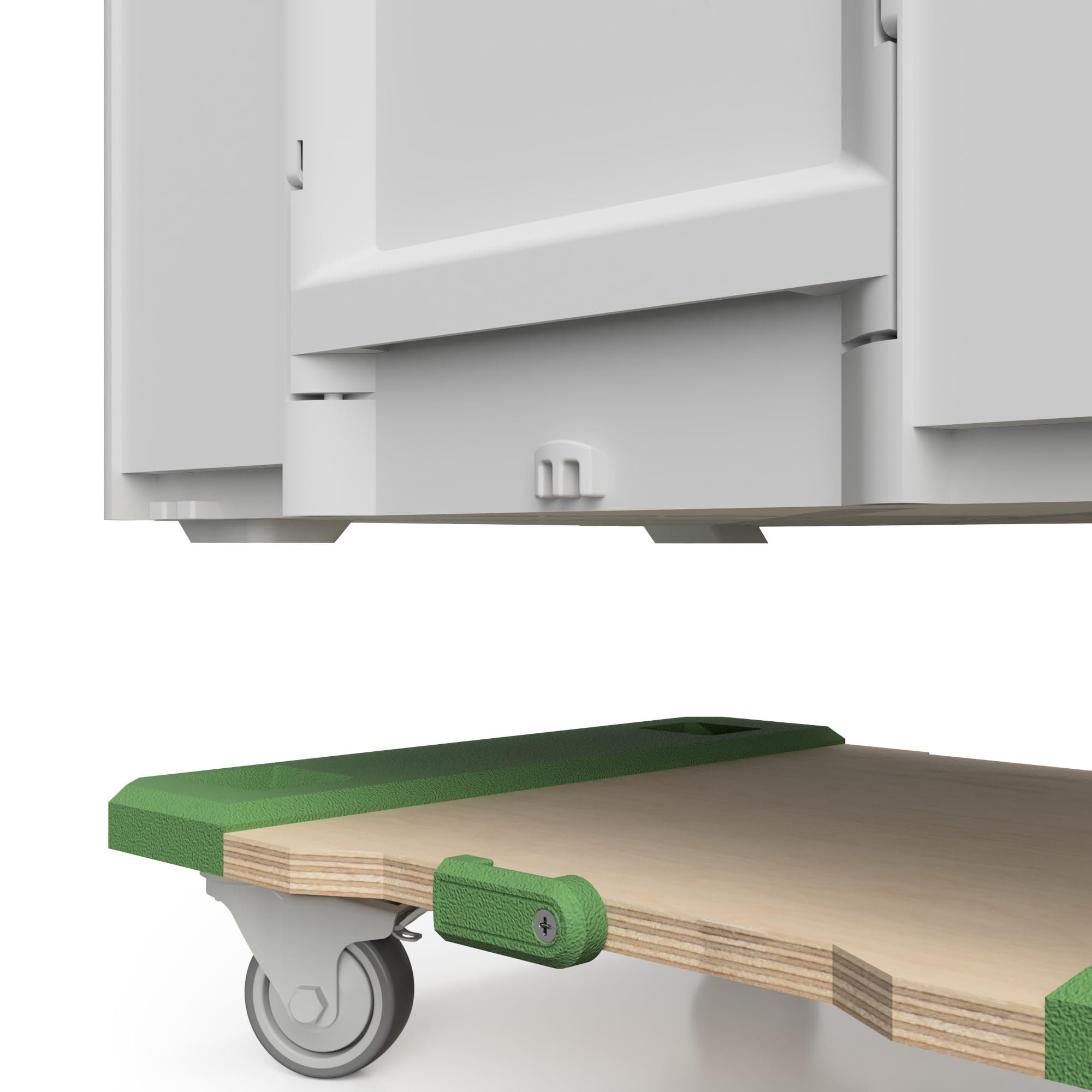 Carrello | Carrello di trasporto | Scooter | Cart compatibile con Festool, Toro, Tanos Systainer T Loc o SYS ³ 3 M – 4 ruote girevoli gommate (2 freni), 200 kg, betulla multiplex, su misura senza