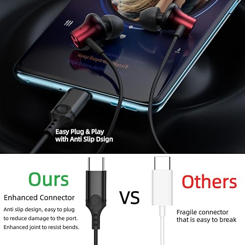 Miniatura 5 de Auriculares USB C para iPhone 17 Pro Max Air 16 16e 15 Tipo C Auriculares para iPad A16 10 Auriculares magnéticos con cable Samsung S25 FE S24 Ultra