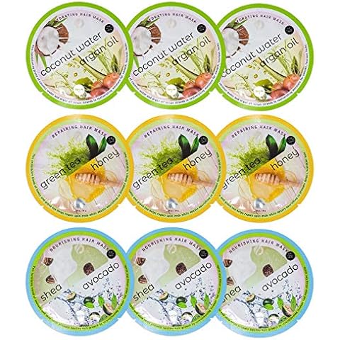 SpaLife Assorted All Natural Hair Mask 9 pack Cover