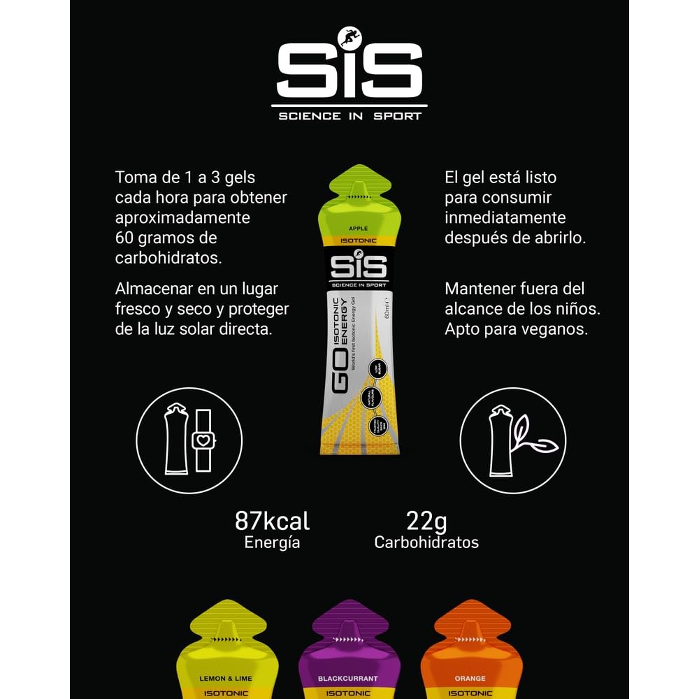 Science in Sport GO Gel Energético Isotónico 7cx 60ml Variado, Vegano - Formulación isotónica con 22g de carbohidratos, Buen proveedor de energía, Alternativa óptima a las bebidas isotónicas.