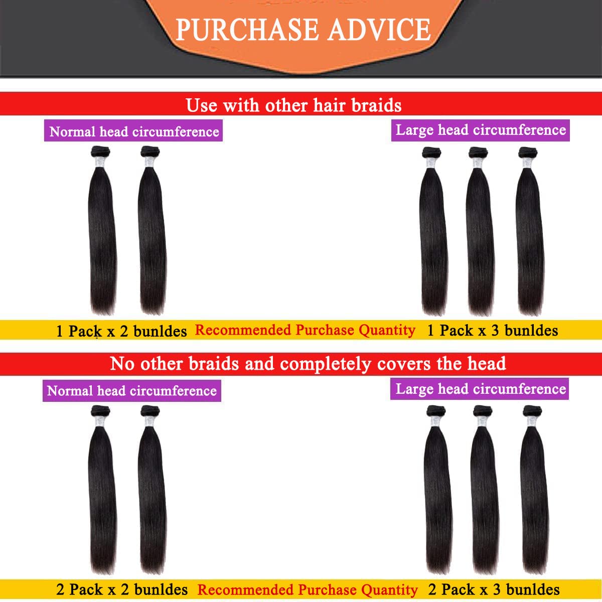 Straight Hair 2 Bundles, 50g/Bundle(100g Total) - Image 2