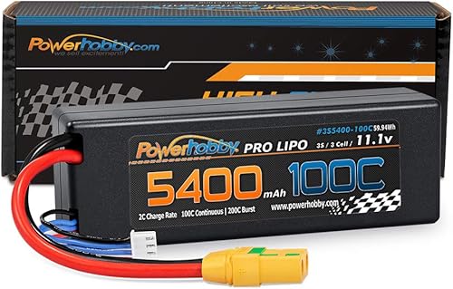 Powerhobby 3s 11.1v 5400mah 100c lipo batería w XT90 enchufe caso rígido se adapta a Arrma Kraton Nero Tyhpon Senton Tailon Outcast