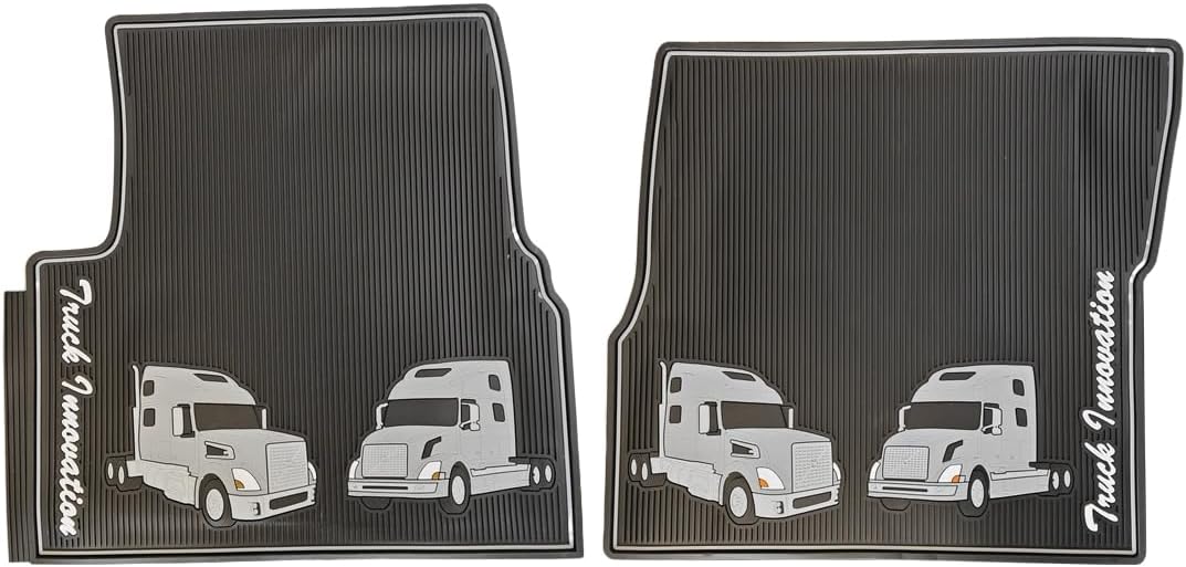 FV 3 Pieces Cargo Liners Replacement for Volvo VNL&VT Floor mats Accessories (2004-2018) All-Weather Non-Slip Black Rubber Semi Truck Floor mats (F01114)