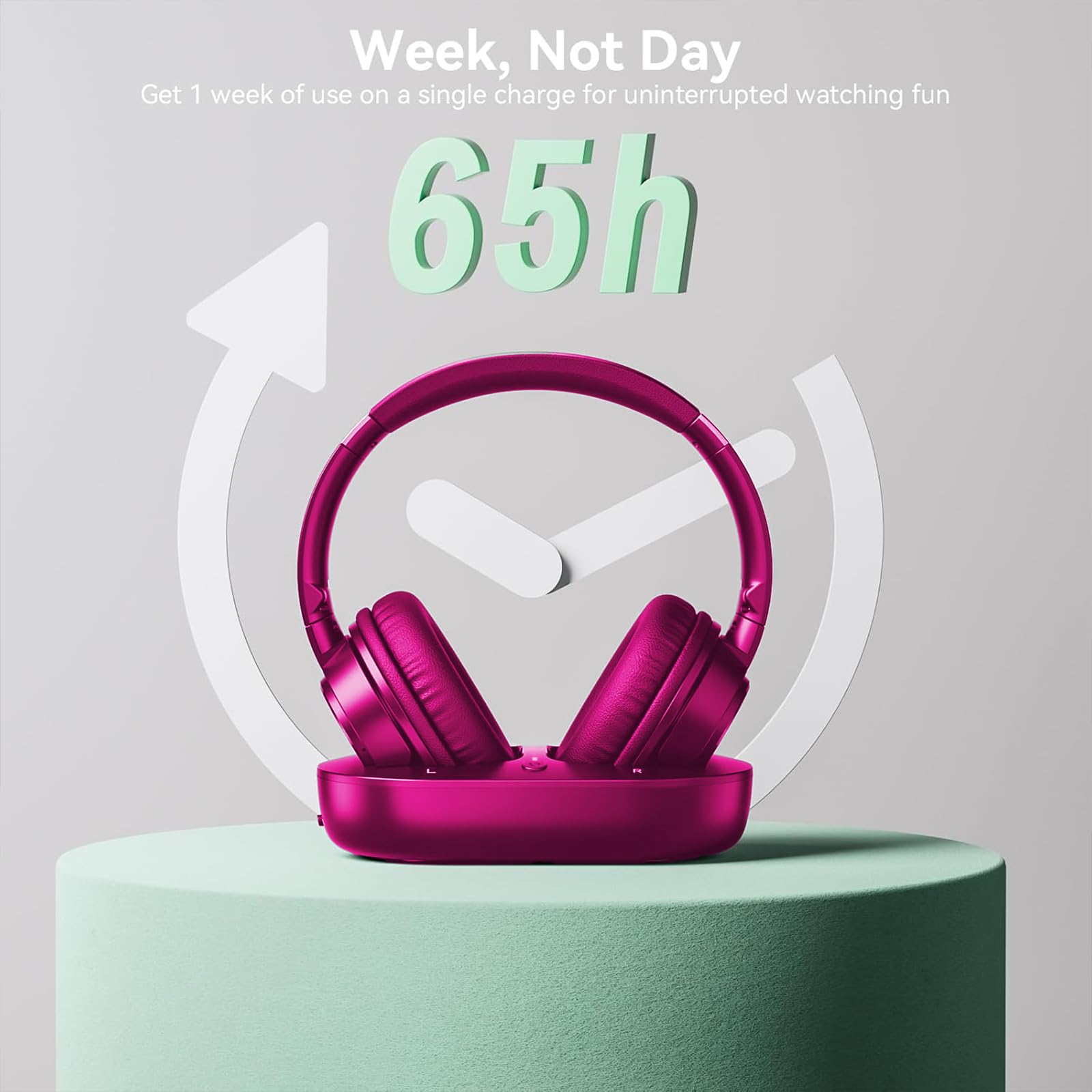 SKYCOMET Casque sans fil avec suppression du bruit AI, casque sans fil avec micro pour le travail et le centre d'appels (65 heures de lecture, bouton muet) – Noir