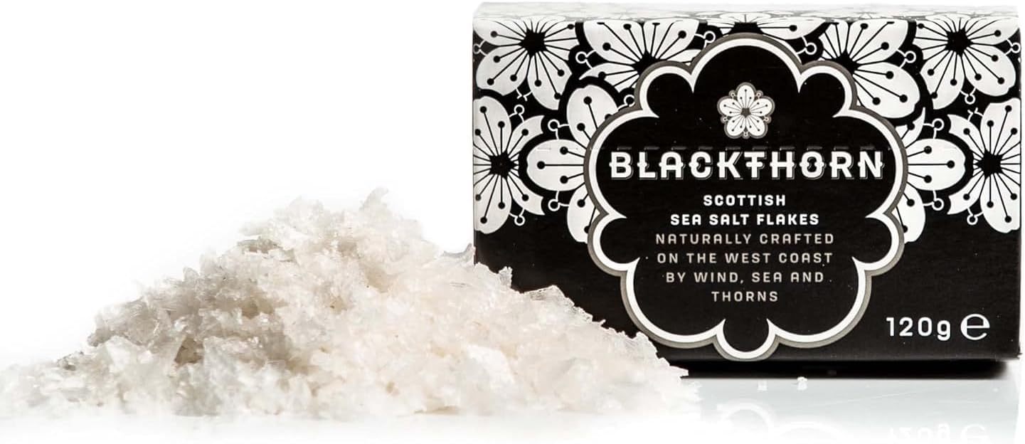 Blackthorn Scottish Gourmet Sea Salt Flakes - Natural and Unrefined, 4.25oz Box (Pack of 1)