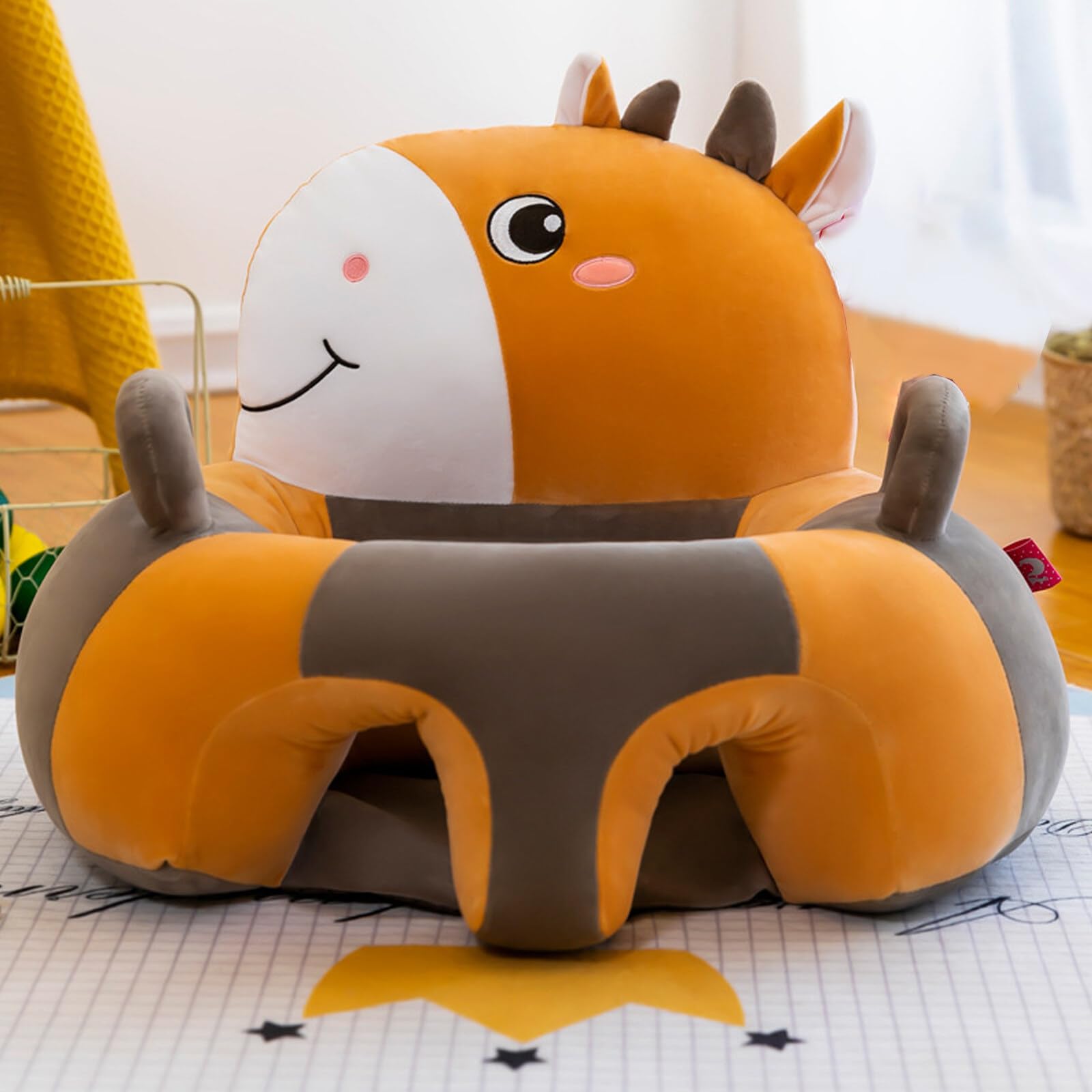 Baby Floor Seat Learn to Sit Lounger Cover Baby Learning Sitting Chair Cover Animal Shaped Baby Sitting Chair for Sitting Up Lounger Cover Baby Learning Sitting Chair Cover (No Filling,just Cover) - Image 2