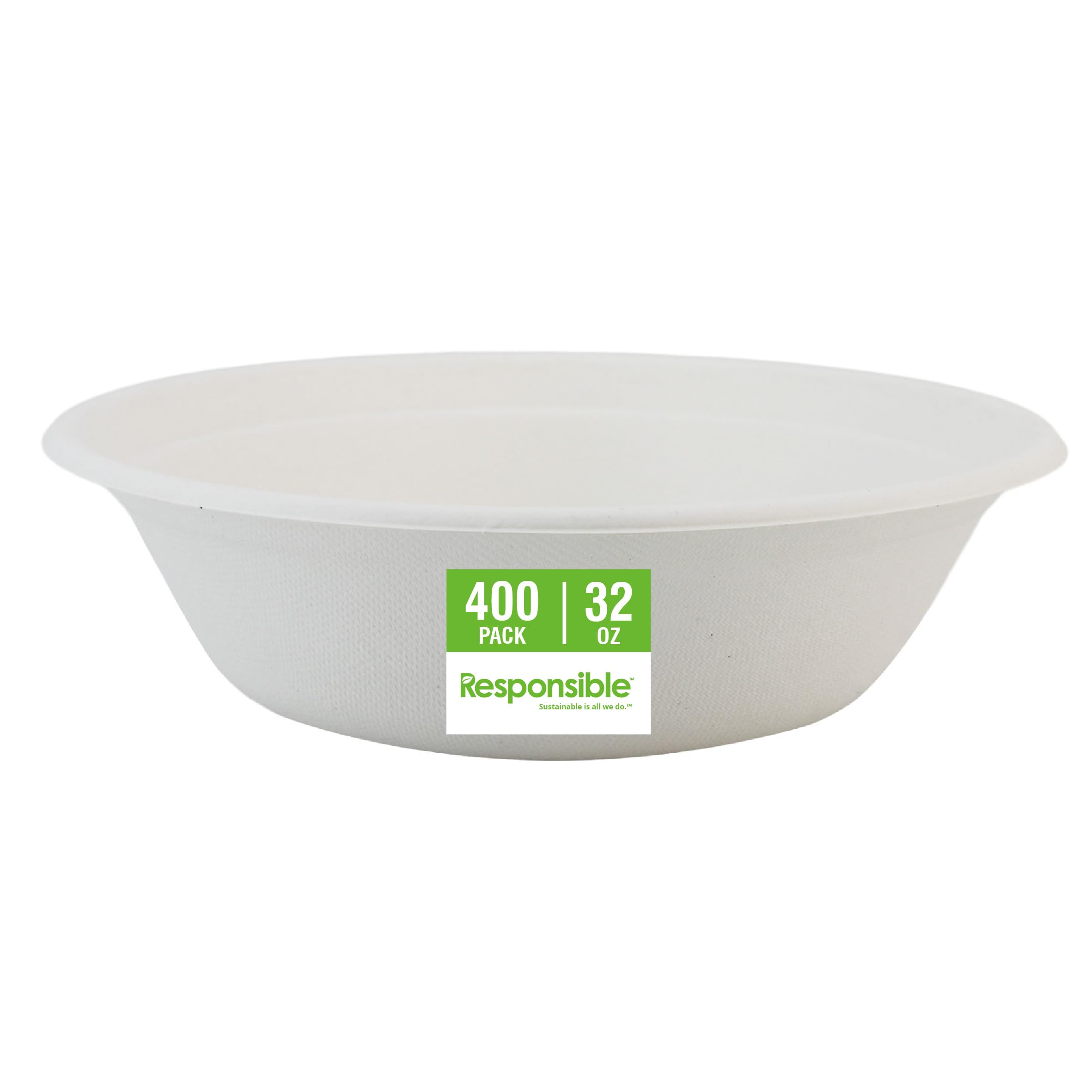 Responsible Products 32 oz (400 Count) / Classic White / Casual Bowls