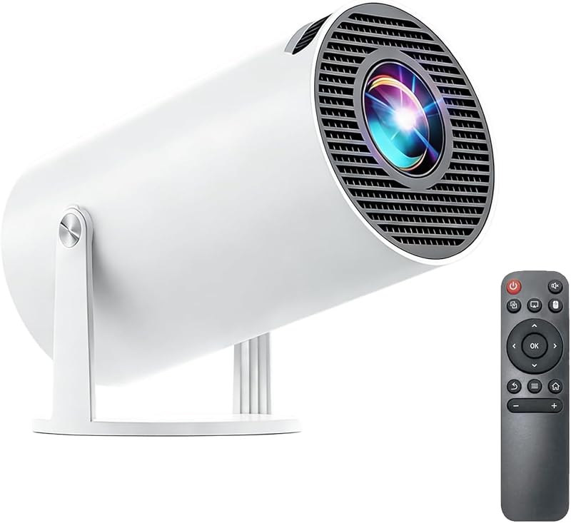 Mini Projector with Bluetooth, 4K Support 130" Screen Movie Projector with Auto Focus & Keystone, 5G+2.4G WiFi 6 Connection, 180° Rotatable Vision for Home Cinema, Laptop, Smartphone