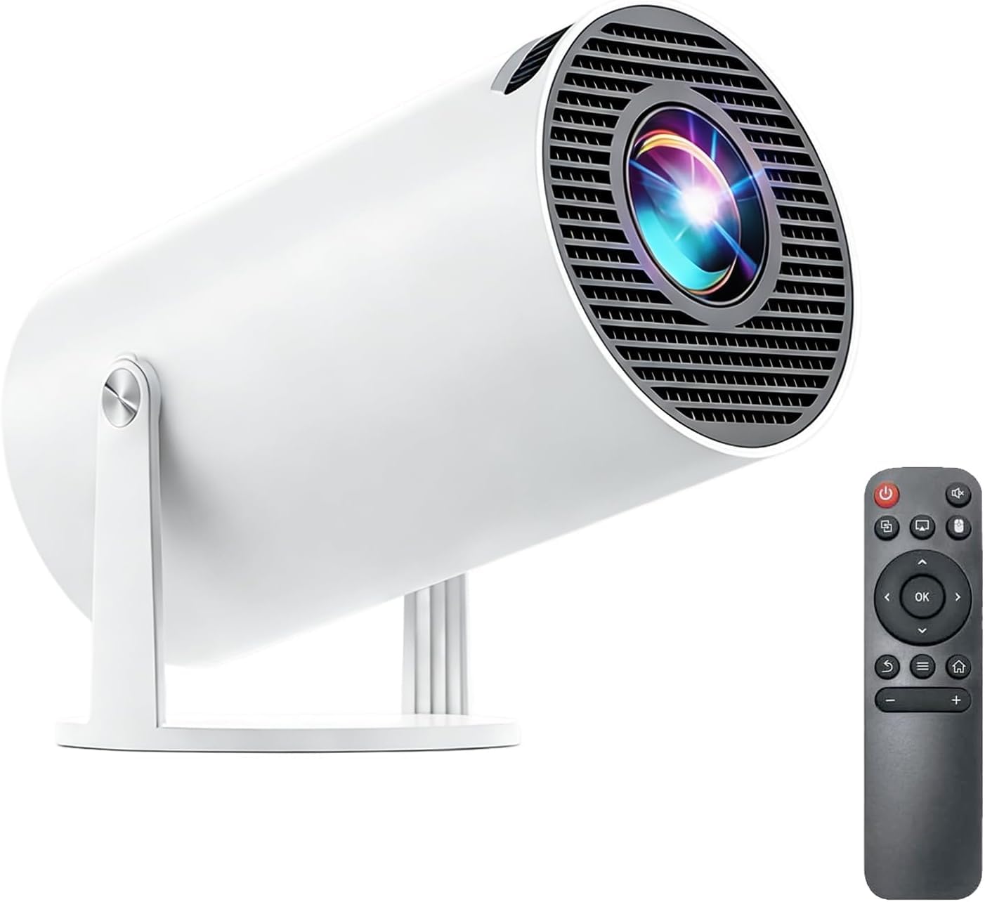 Mini Projector with Bluetooth, 4K Support 130" Screen Movie Projector with Auto Focus & Keystone, 5G+2.4G WiFi 6 Connection, 180° Rotatable Vision for Home Cinema, Laptop, Smartphone