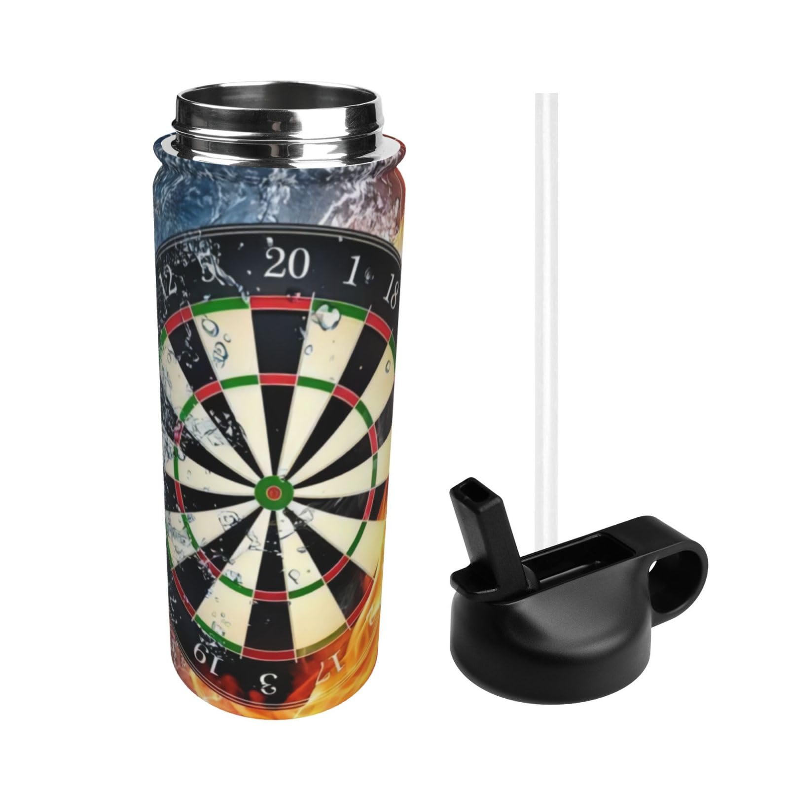 Isolierbecher mit Dartscheibe, 530 ml, Sport, Thermobecher, Reisebecher, Sport-/Fitnessflasche