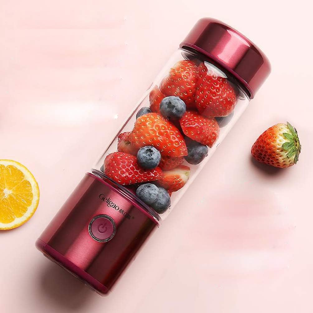 Portable Blender, Mini Blender Smoothie Maker with USB Rechargeable Electric Blender Professional Commercial for Vegetables and Fruit Smoothie Maker Blender Food Processor 5100Mah 450Ml,Pink