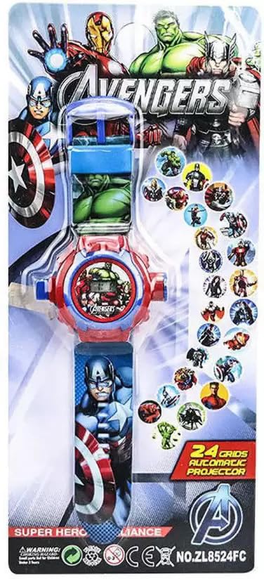 Image of Acnos Brand- Digital 24 Images Projector 7 Character Watch for Kids Boys Rubber Material Watch Diwali Gift Birthday Return Gift Best Digital Toy Watch for Boy's Girl's