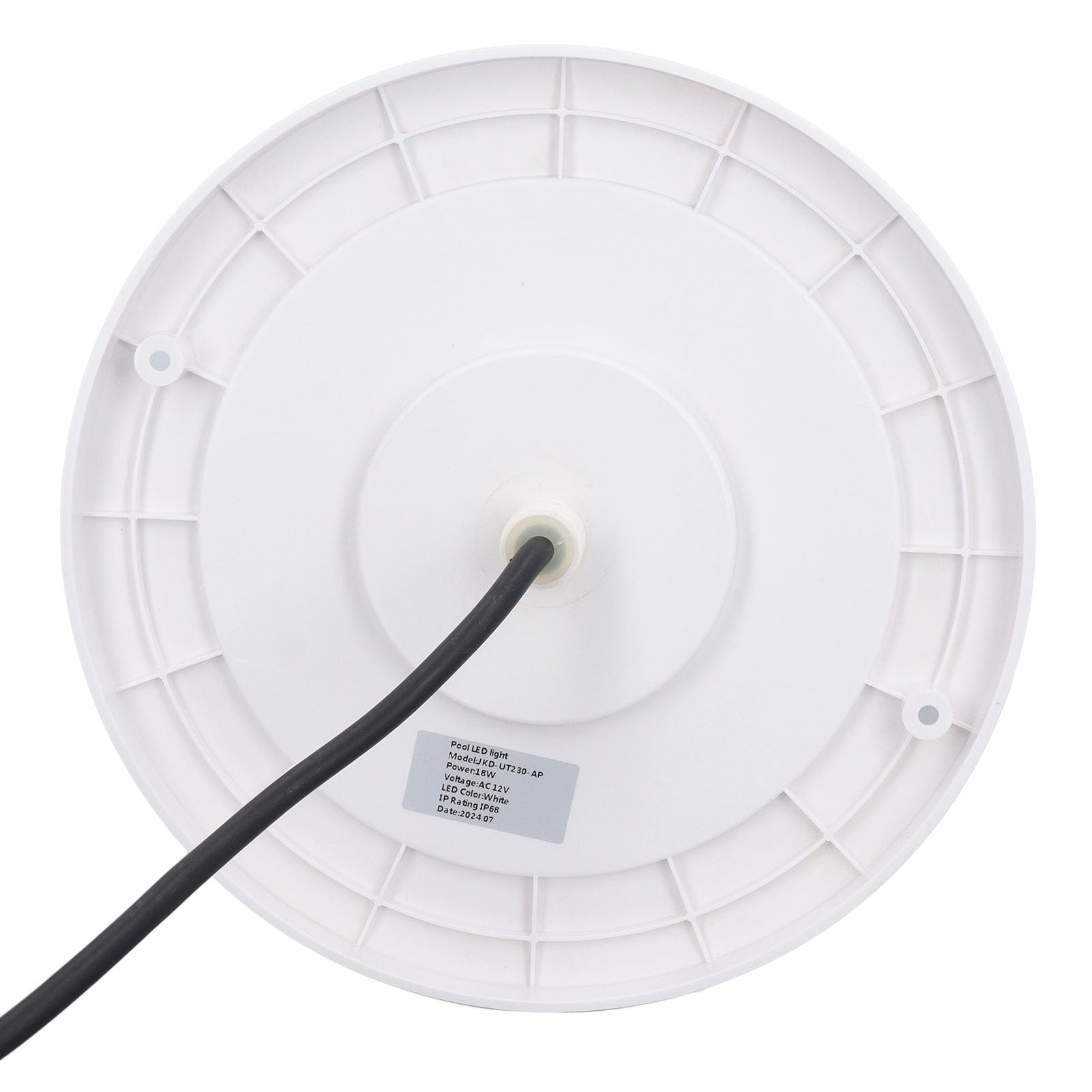 RGB Pool Light 12V 18W IP68 Luce Subacquea per Piscine e Acquari Interrati Fuori Terra, Impostazioni Bianco e Colore (Illuminazione bianca)