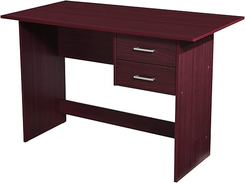 Hodedah Escritura de 2 cajones en escritorio de caoba