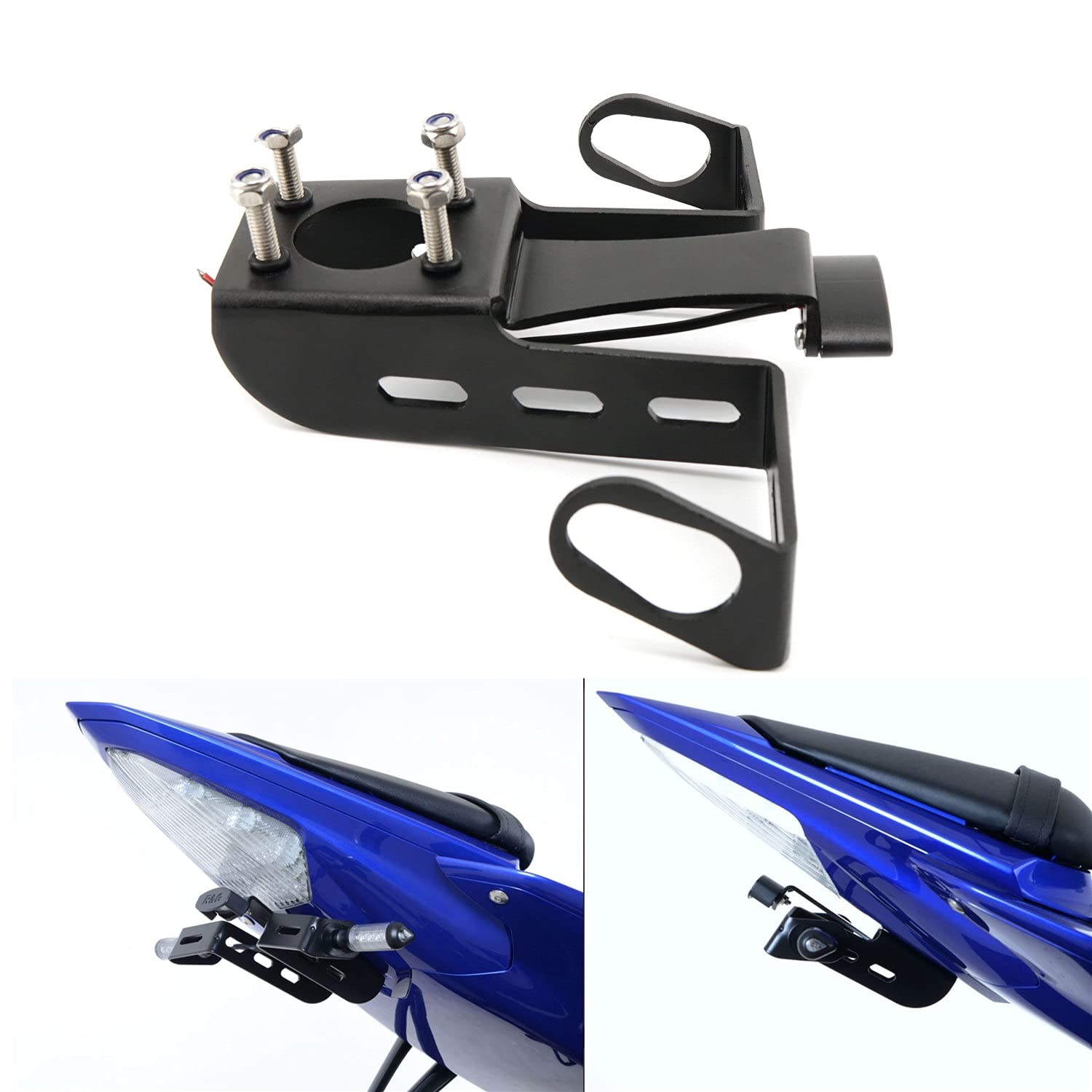 Soporte de matrícula motocicleta negro, soporte licencia