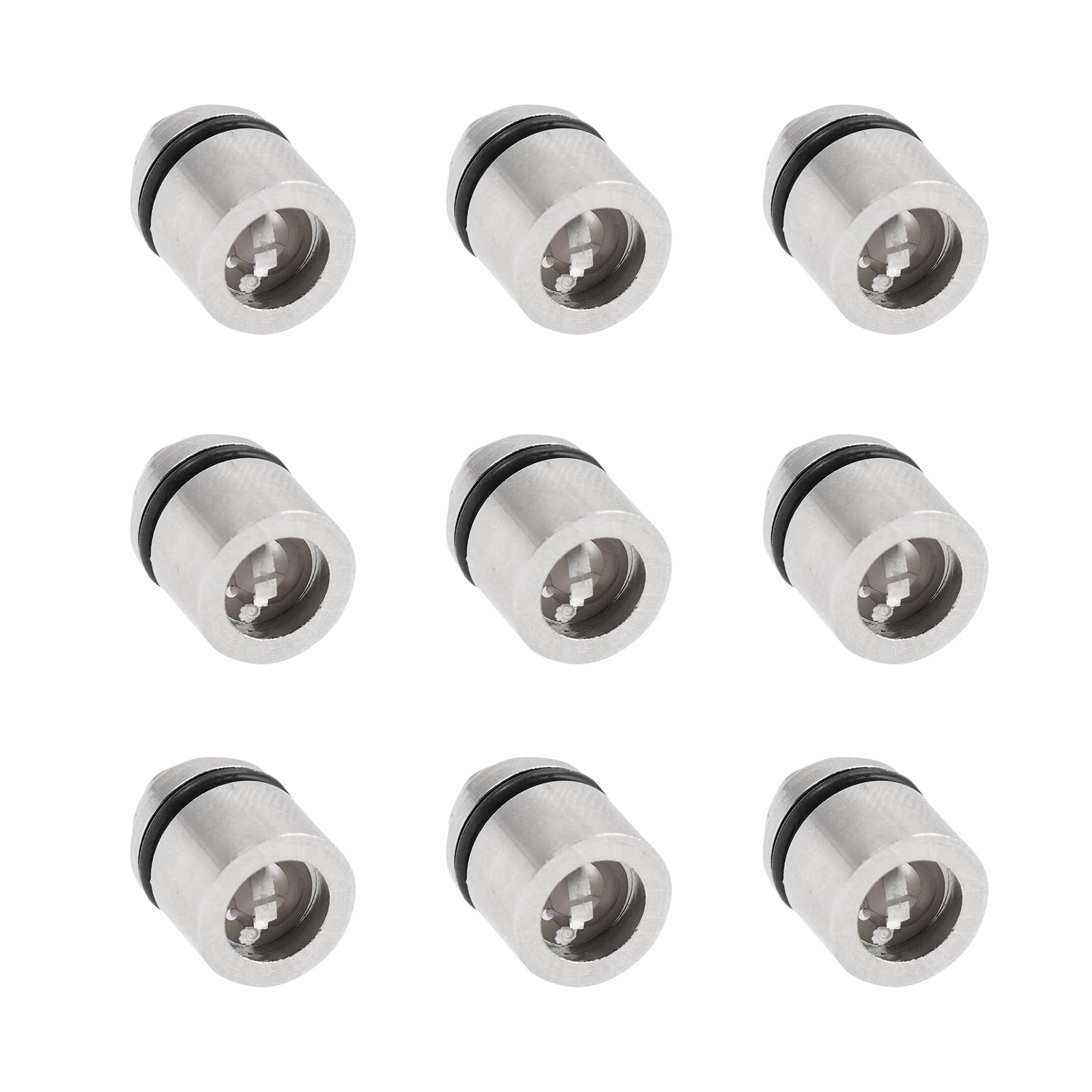 Housoutil Mini LED Keychain Crystal, 9PCS Purse Light, Silver Colorful Flashing Light, Mini LED Torch, Crystal Keychain Accessories