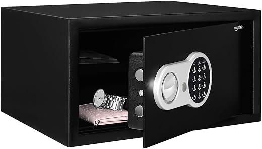 Amazon Basics Security Safe with Programmable Electronic Keypad | Net Volume 33L (Black)