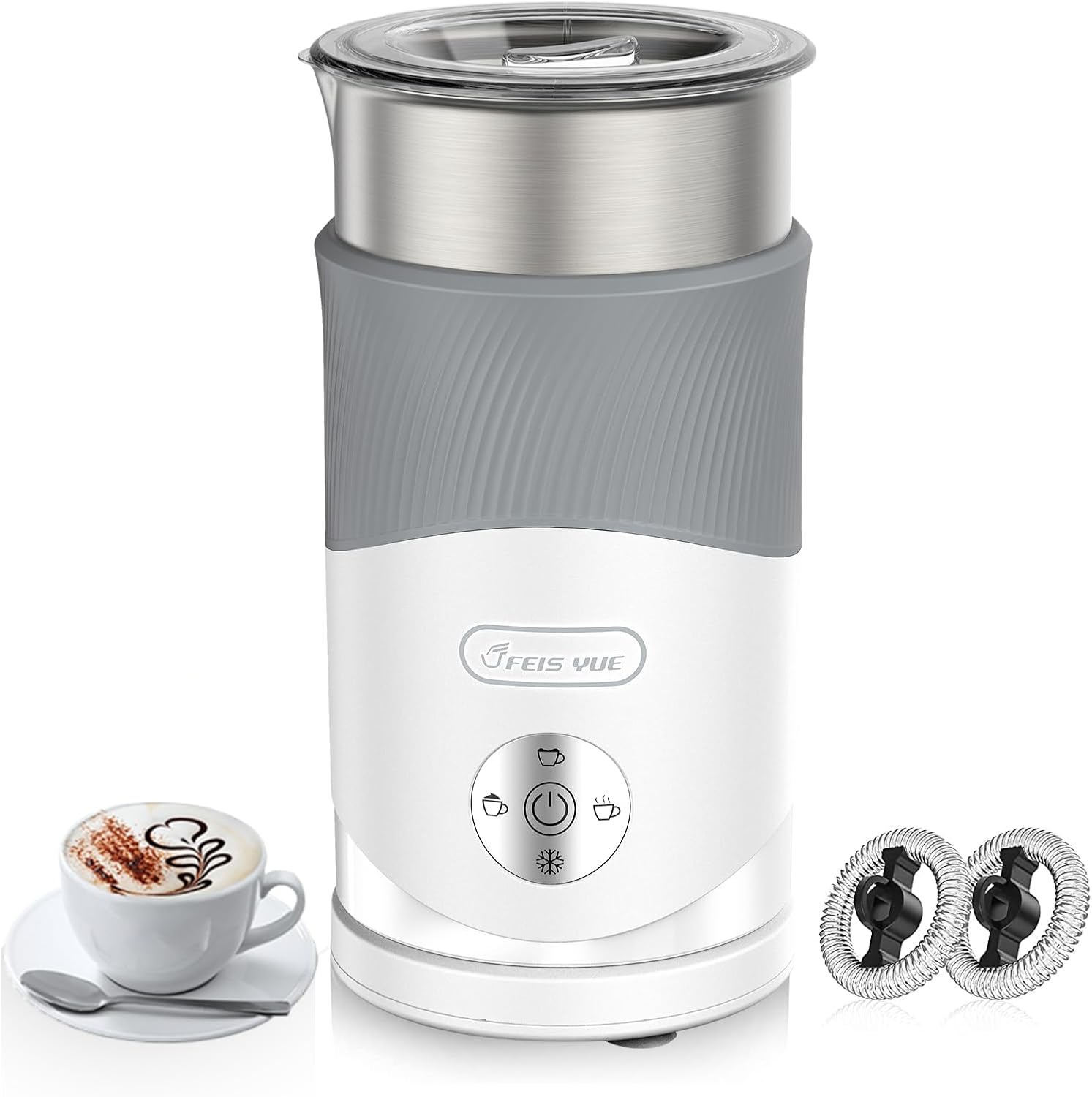 Milk Frother,Automatic Milk Steamer,12oz 4in1 Electric