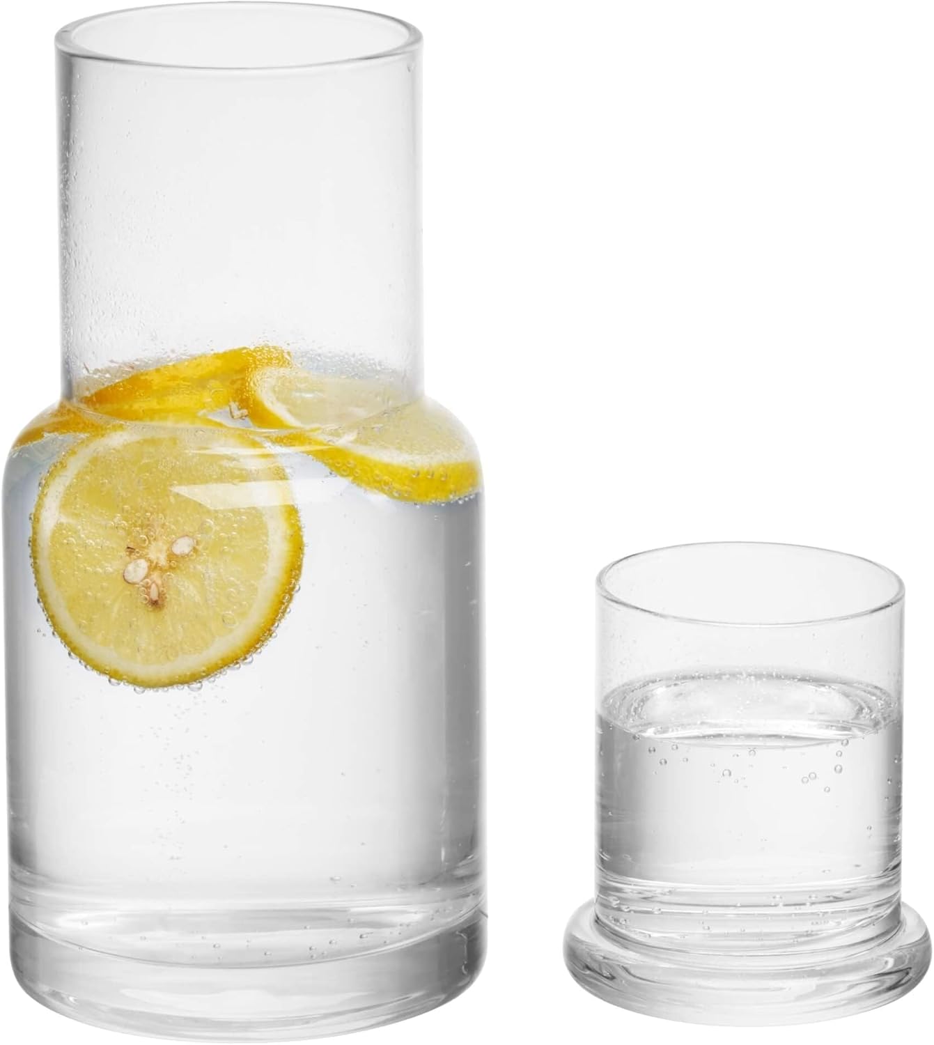 Bedside Water Carafe and Glass Set, Mouthwash Decanter, Water Pitcher Set for Nightstand (Clear) - Image 2