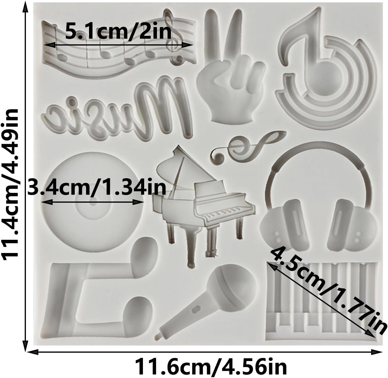 Music Note Silicone Mold Piano Musical Note Fondant Molds image 2