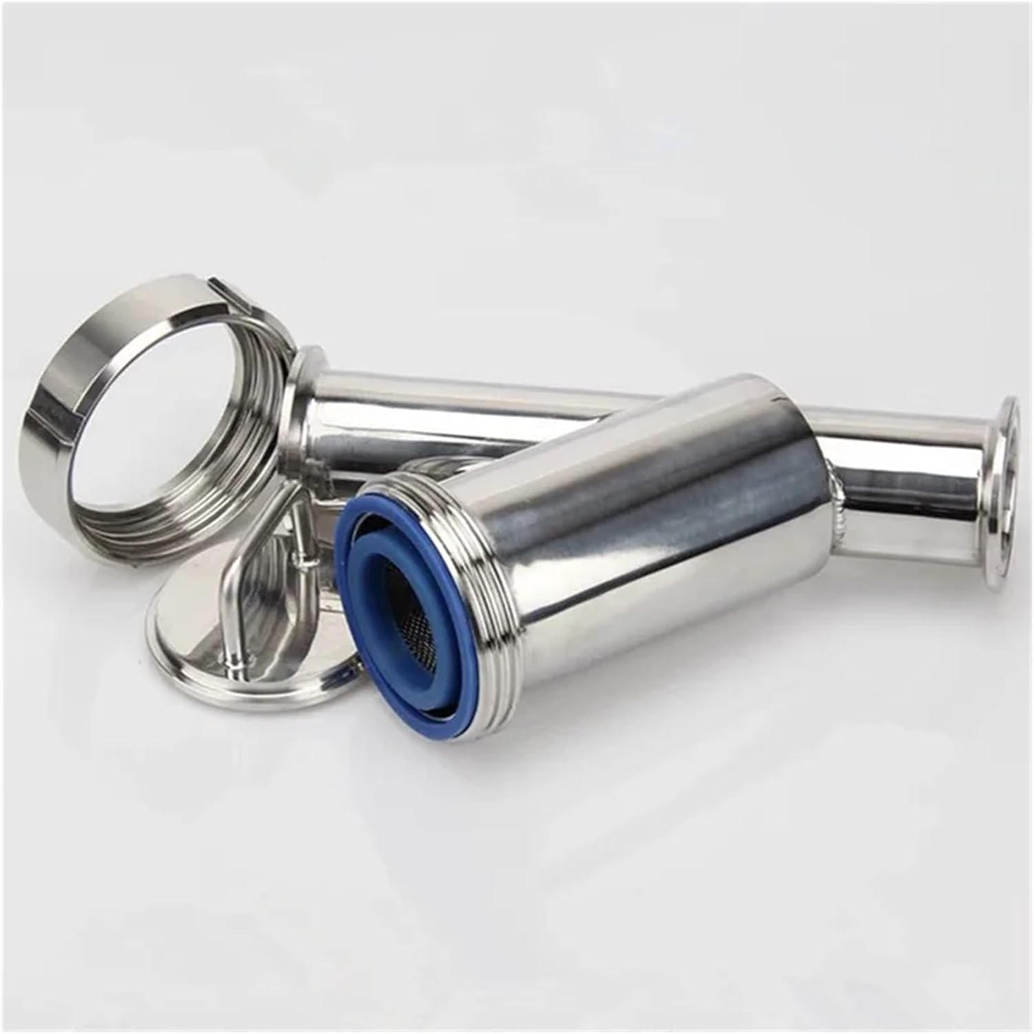 Sanitary clamp Stainless Steel SS304 Y Type Strainer Filter Home Brew Wine Home Brewing(38mm Pipe OD 50.5)