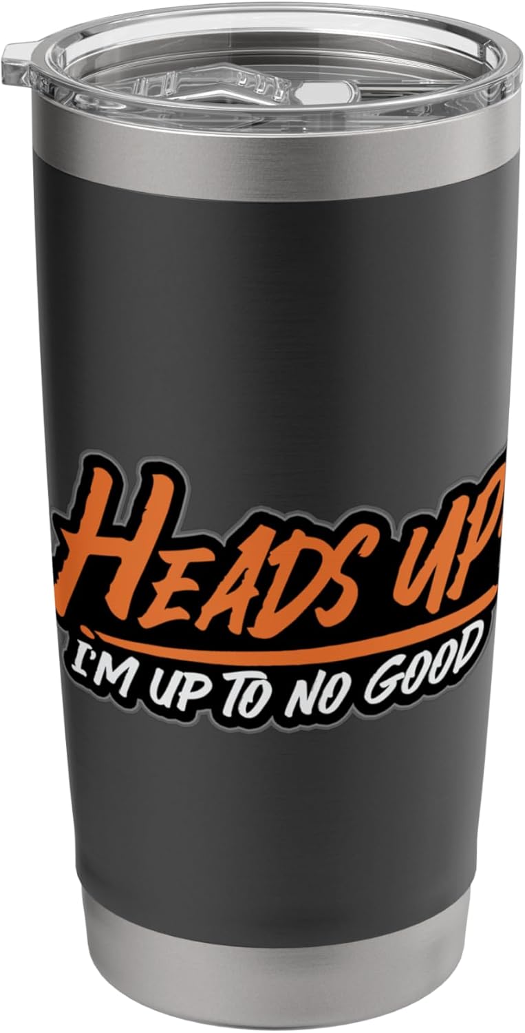 Heads up: I'm up to no good Procrastinating Sarcastic Stainless Steel Insulated Tumbler