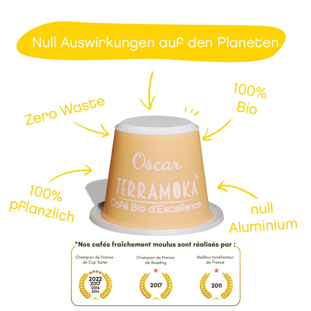 TERRAMOKA - Exzellenter Bio-Kaffee - 100% reiner Arabica aus Peru - Fruchtig, nuanciert und rassig - 300 Kapseln Kompatibel Zero Waste - Mr Albert- Frankreich