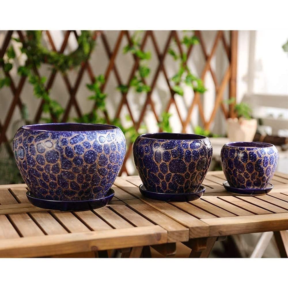 Niebieska Doniczka Sukulent Roślina Doniczkowa Ceramiczna Bardzo Duża Osobowość Salonu Zielona Doniczka Na Rośliny Z Otworem Drenażowym Doniczki Bonsai Ceramiczny Glazurowany Pojemnik Na Kwiaty