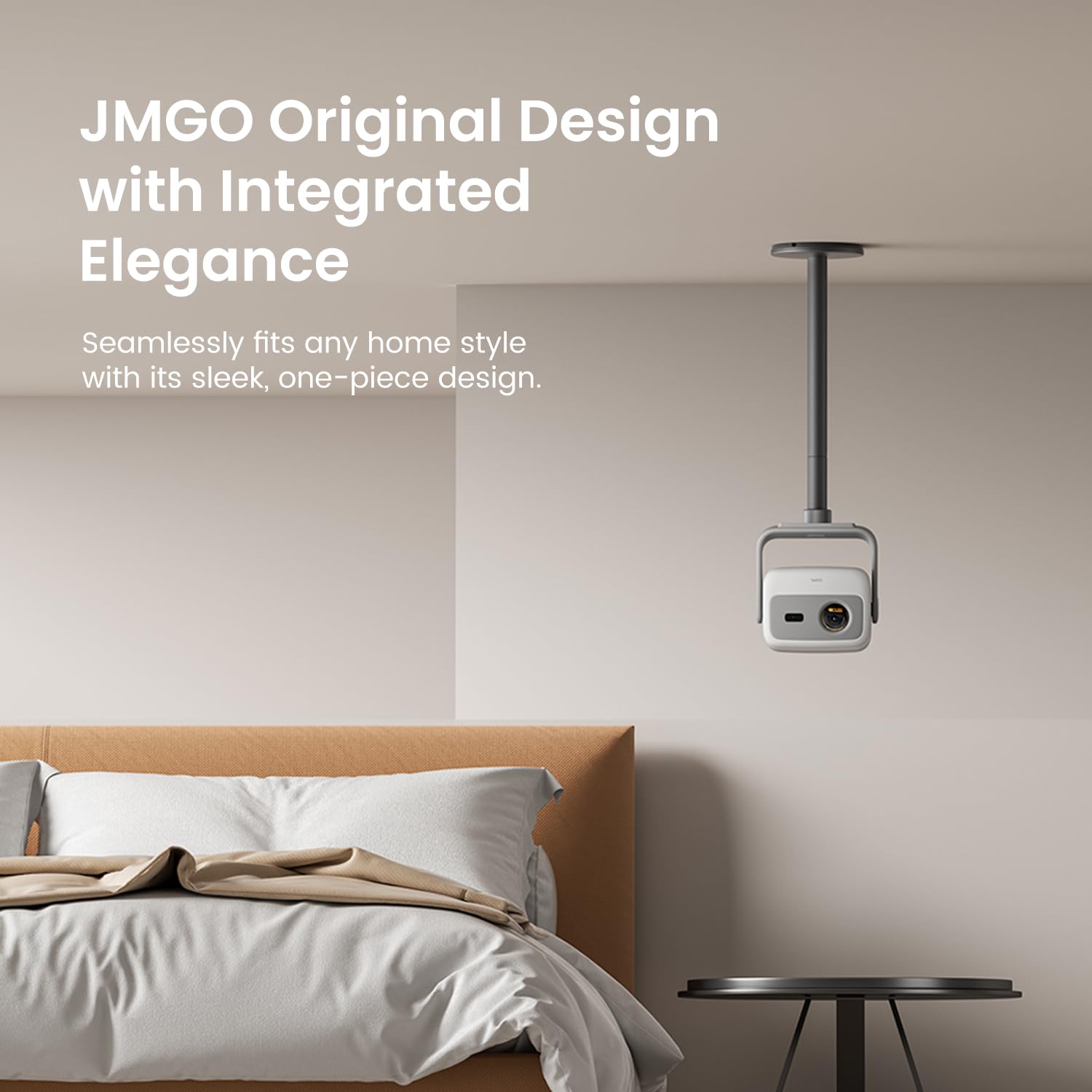 JmGO Deckenhalterung für N1S 4K / PicoPlay / N1S 1080P / PicoFlix / N1, Aluminium in Luftfahrtqualität, individuelles Design, einfache Montage, Zwei Höhenoptionen (100/300 mm), 10kg Tragkraft