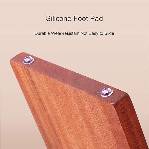 Miniatura 7 de Tabla de cortar de madera DSISI, rectangular, reversible, tabla de cortar con almohadilla de silicona para los pies, tabla de cortar de cocina