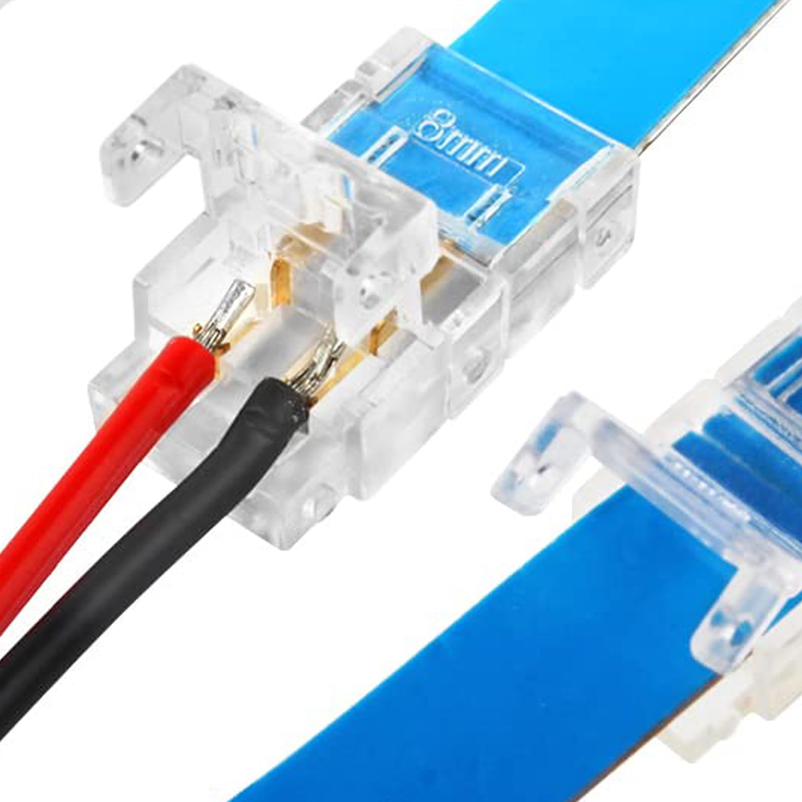 10-Pack COB LED Strip Connectors Kit: 2-Pin 8mm Solderless Gapless (2× Wire, 4× Strip, 4× L-Shape) for 36V 5A LED Lights,led connectors - Image 4