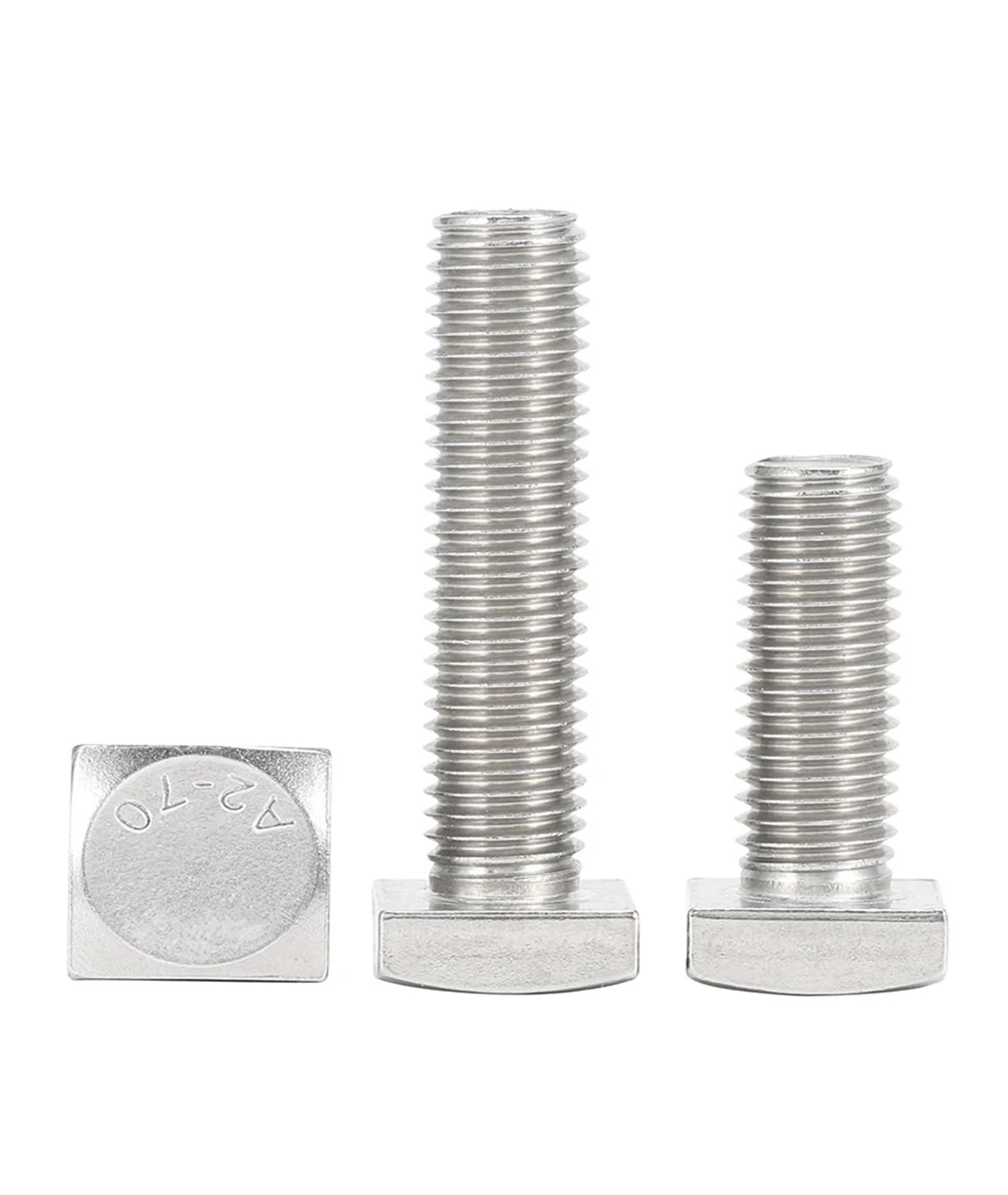 bulloni a testa quadrata, 1~10 pezzi M4 M5 M6 M8 M10 M12 304 A2 Viti a testa quadrata in acciaio inossidabile Bullone for macchina a testa quadrata(100mm,M12 1pcs)