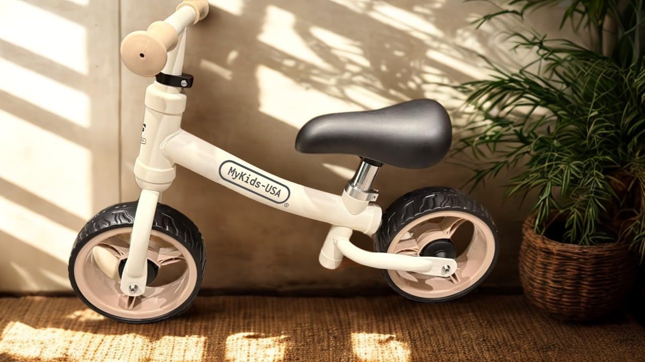 MyKids-USA Balance Bike, Beige, 18-48 Months, Metal Frame