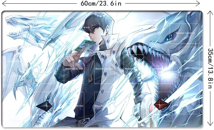 Miniatura 5 de Alfombra de juego Kaiba Seto de ojos azules Dragón Blanco CCG TCG Trading Card Game Mat + bolsa gratis (ZD014-217-A)