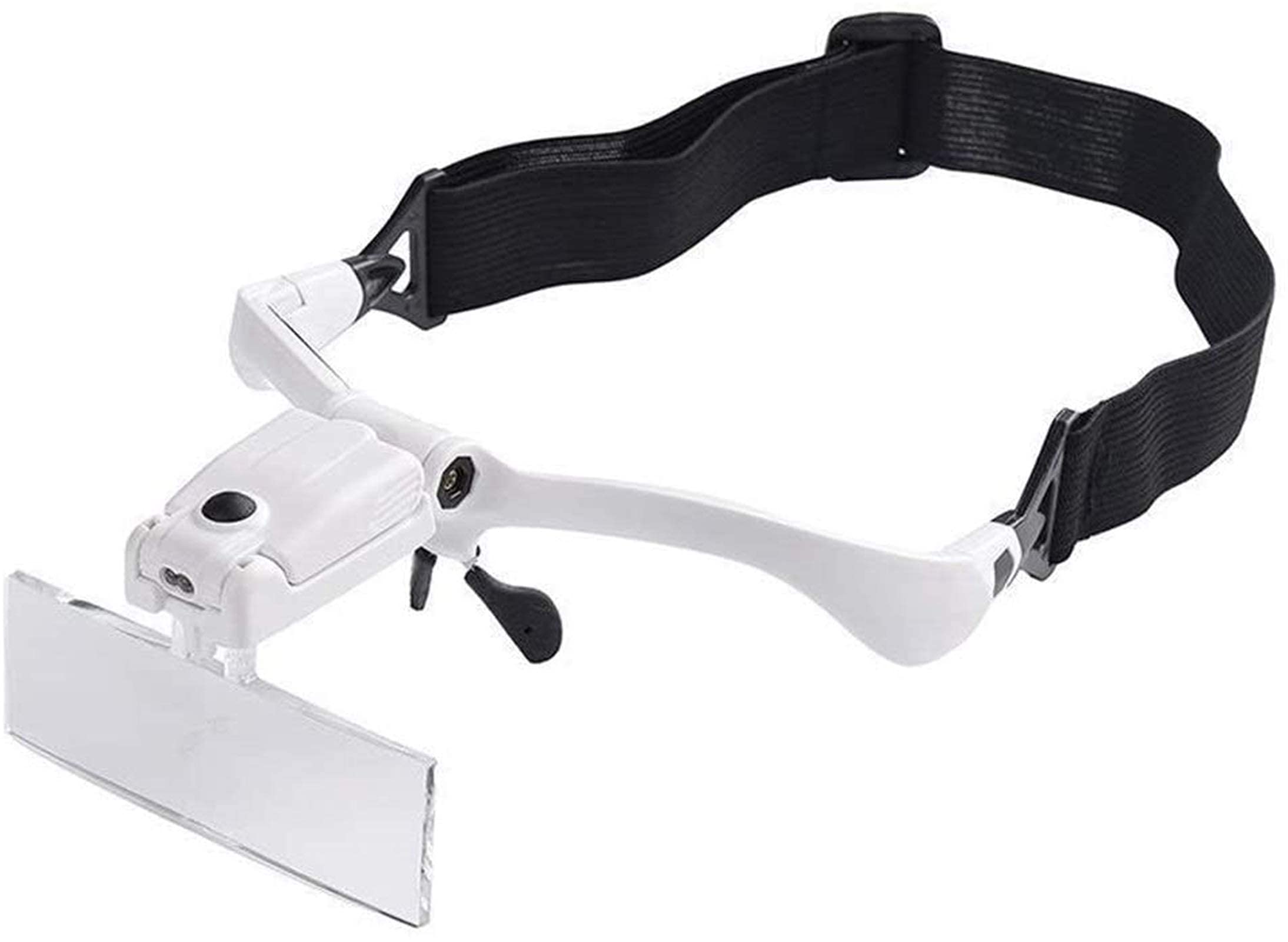 asdchZen Headband Magnifier,Head Mountlighted Magnifying Glasses,Headband Magnifier With Light Glasses Magnifying Glasses Bracket Interchangeable Hands Reading 5 Replaceable Lenses
