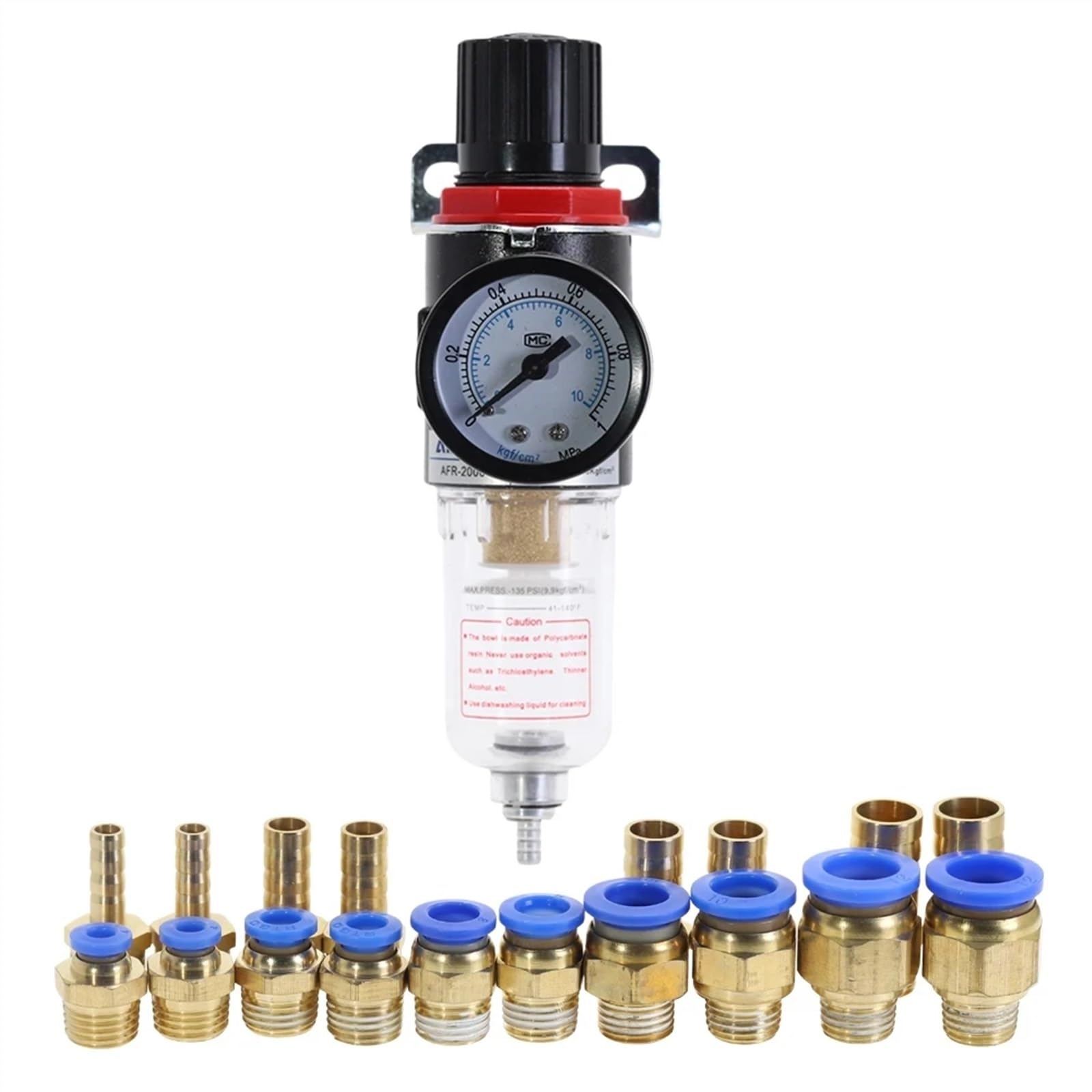 Regulador de filtro neumático AFR-2000 Unidad de tratamiento de aire Interruptores de presión Manómetro AFR2000(AFR-2000 w BT-6MM)