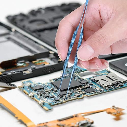 BT-11 Pinzas de reparación, pinzas de precisión antimagnéticas de aleación de Ti de 0.006in de punta fina para electrónica, sodlering, joyas,