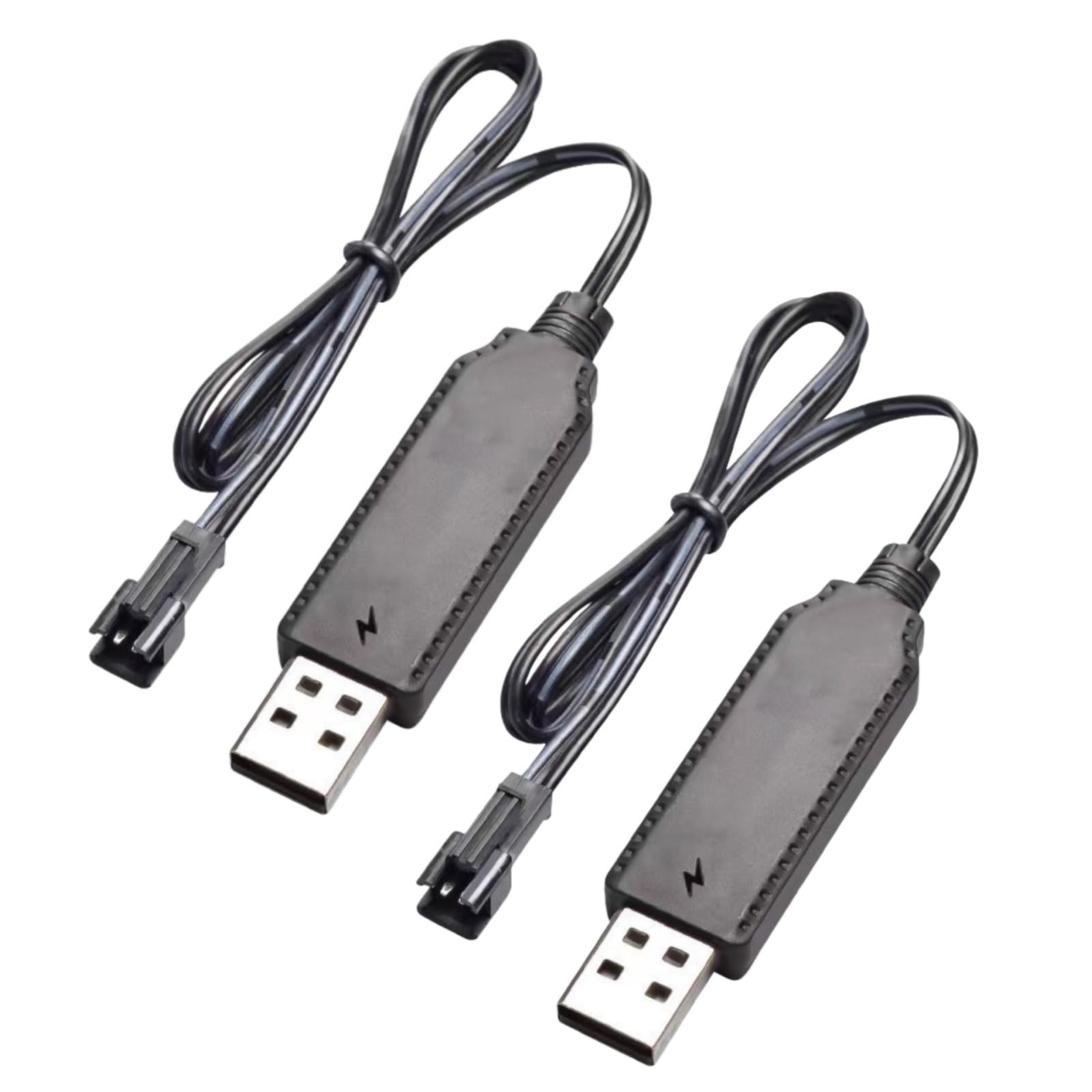 2PCS 3.7V USB Battery Charger Cable for Lipo Battery with SM-2 Pin Plug