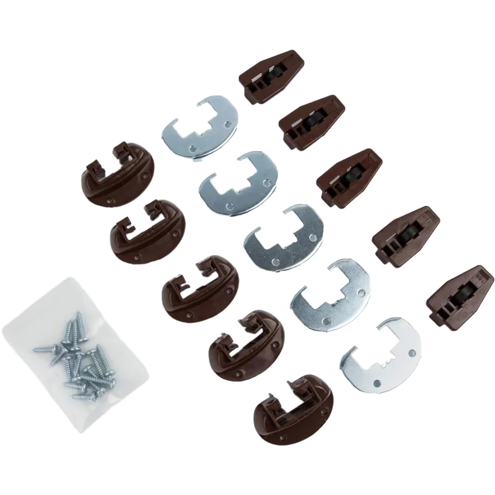 5set Drawer Track Guides and Glides Drawer Slides with Metal Backing & Screws for Dresser and Nightstand Drawers
